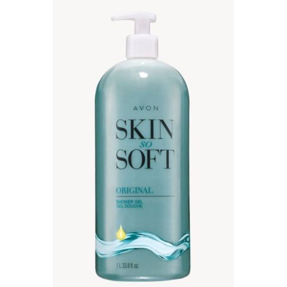 Avon Skin So Soft Original Shower Gel 33.8 oz 1L JUMBO Size w/ Pump Jojoba NEW